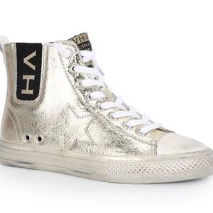 Vintage Havana Alive High-Gold Foil High-Top Sneakers NWT And Box size 7